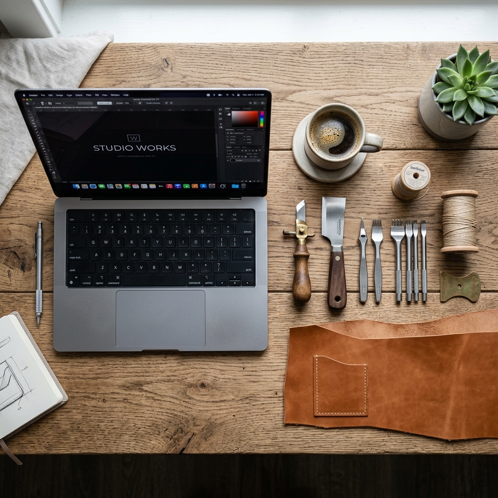 Ambiente de trabalho limpo de artesão
